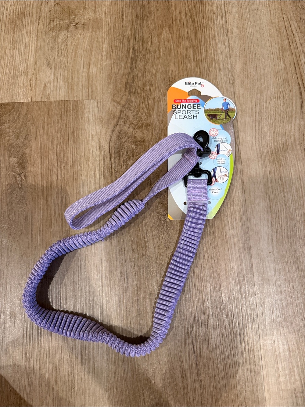 Lavender Bungee Sports Leash for Small Pets
